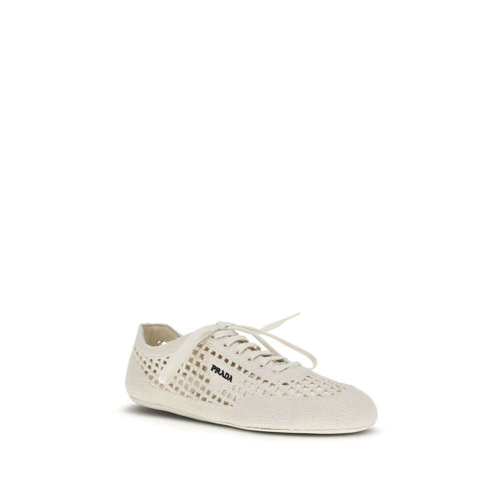 Prada Beige Fabric Low Top Sneakers - Luxury Boutique Co