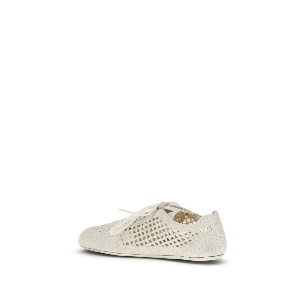 Prada Beige Fabric Low Top Sneakers - Luxury Boutique Co