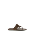 Prada Brown Calf Leather Bos Taurus Flat Sandals - Luxury Boutique Co