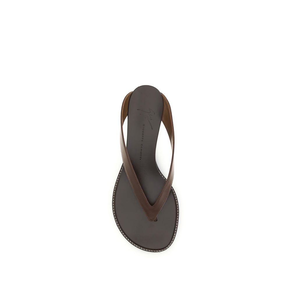 Giuseppe Zanotti Brown Calf Leather Bos Taurus Platform Sandals - Luxury Boutique Co