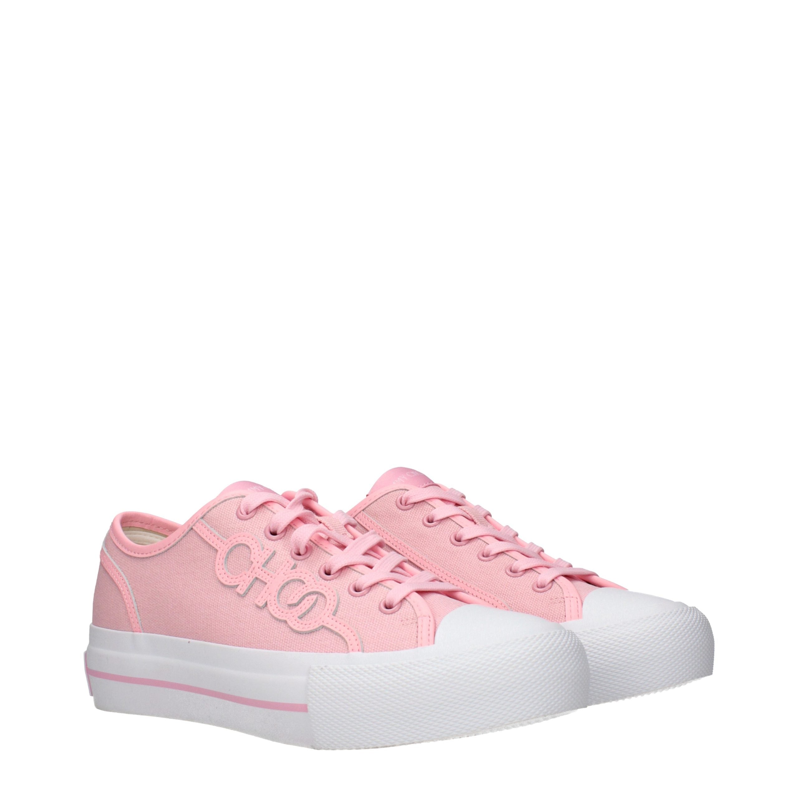 Jimmy Choo Pink Fabric Low Top Sneakers - Luxury Boutique Co