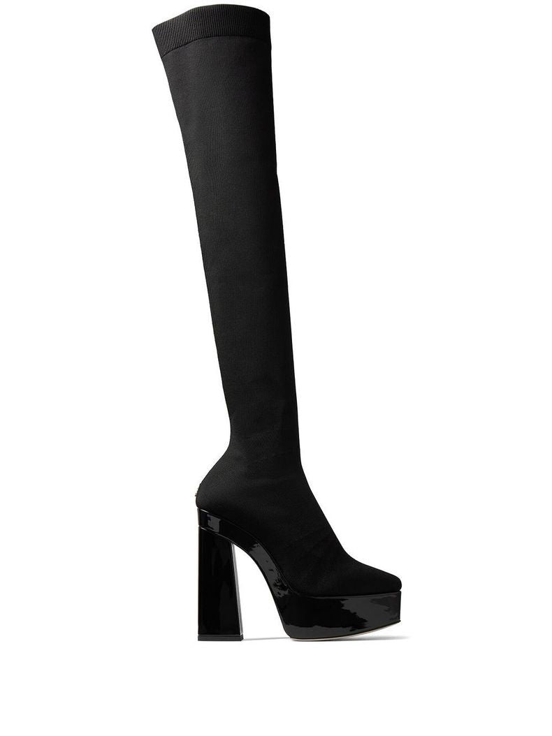 Jimmy Choo Black Fabric Over The Knee - Luxury Boutique Co
