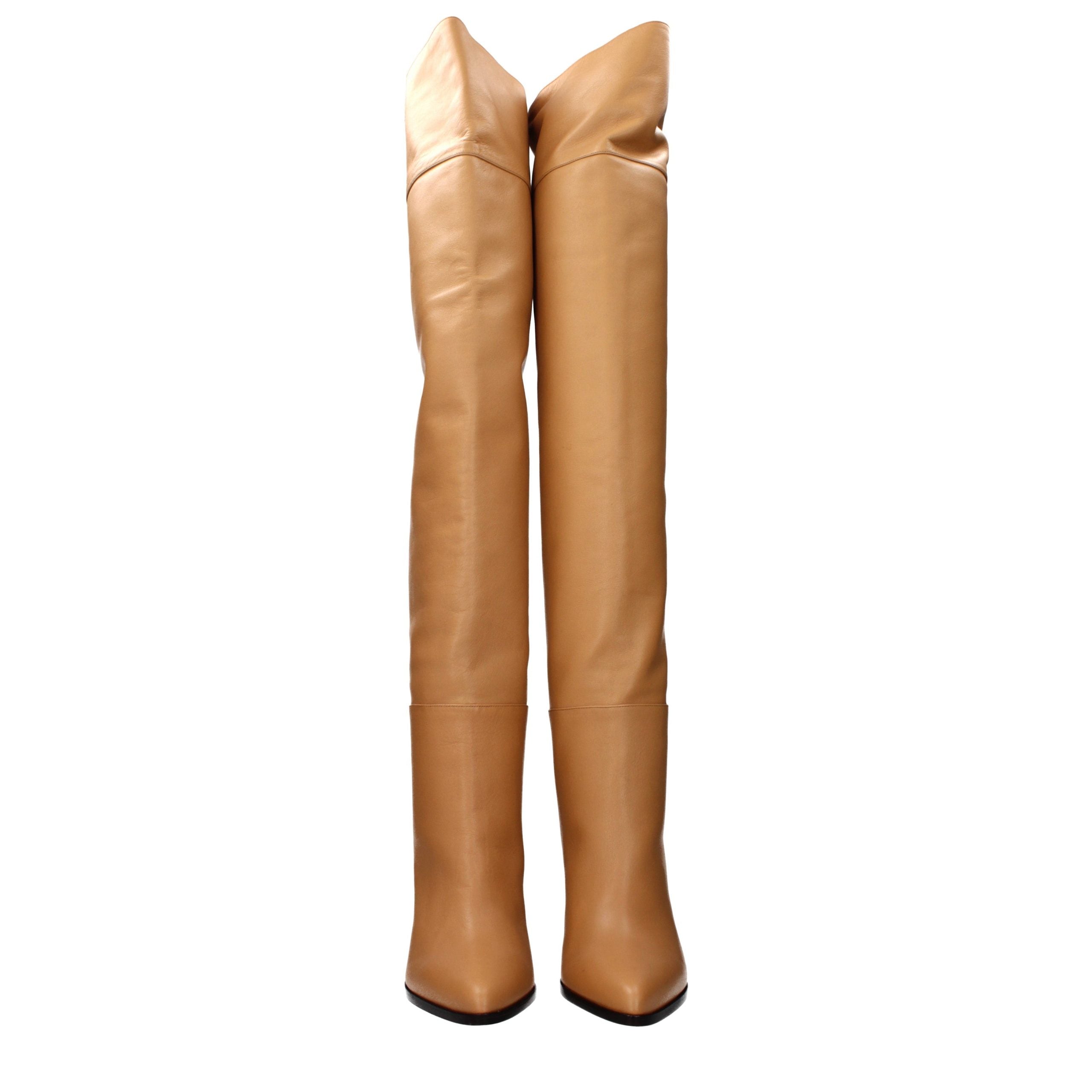 Jimmy Choo Beige Leather Ankle Boots - Luxury Boutique Co