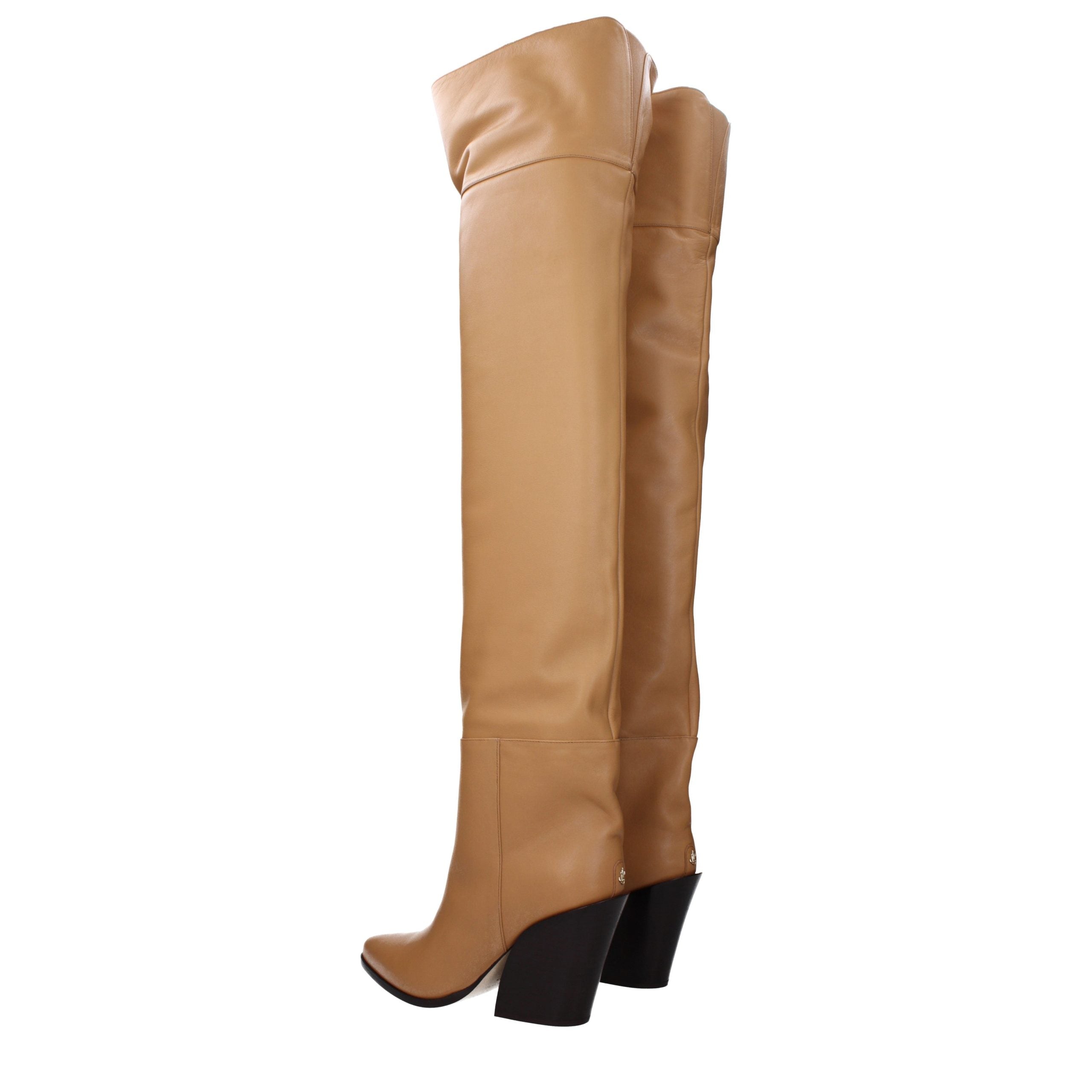 Jimmy Choo Beige Leather Ankle Boots - Luxury Boutique Co