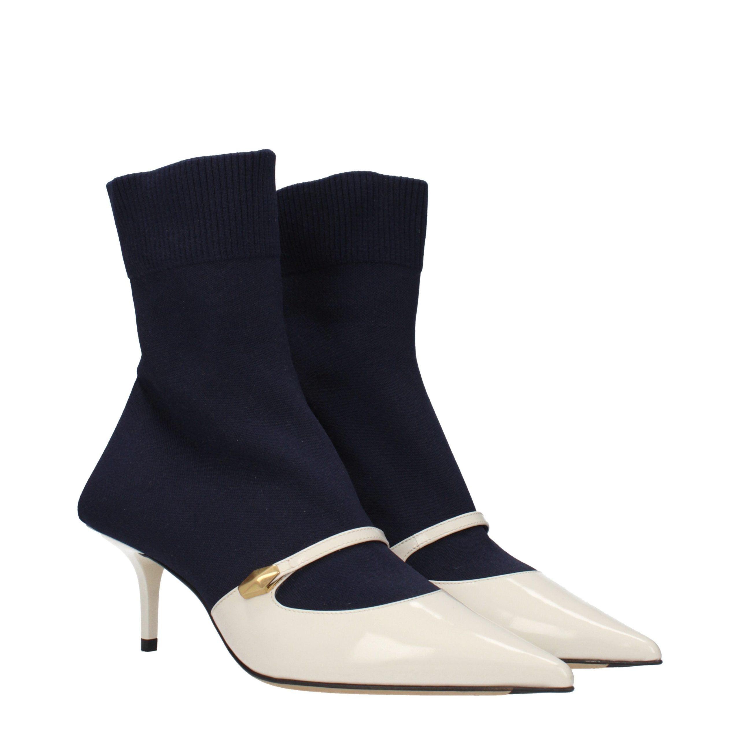 Jimmy Choo Blue Fabric Ankle Boots - Luxury Boutique Co