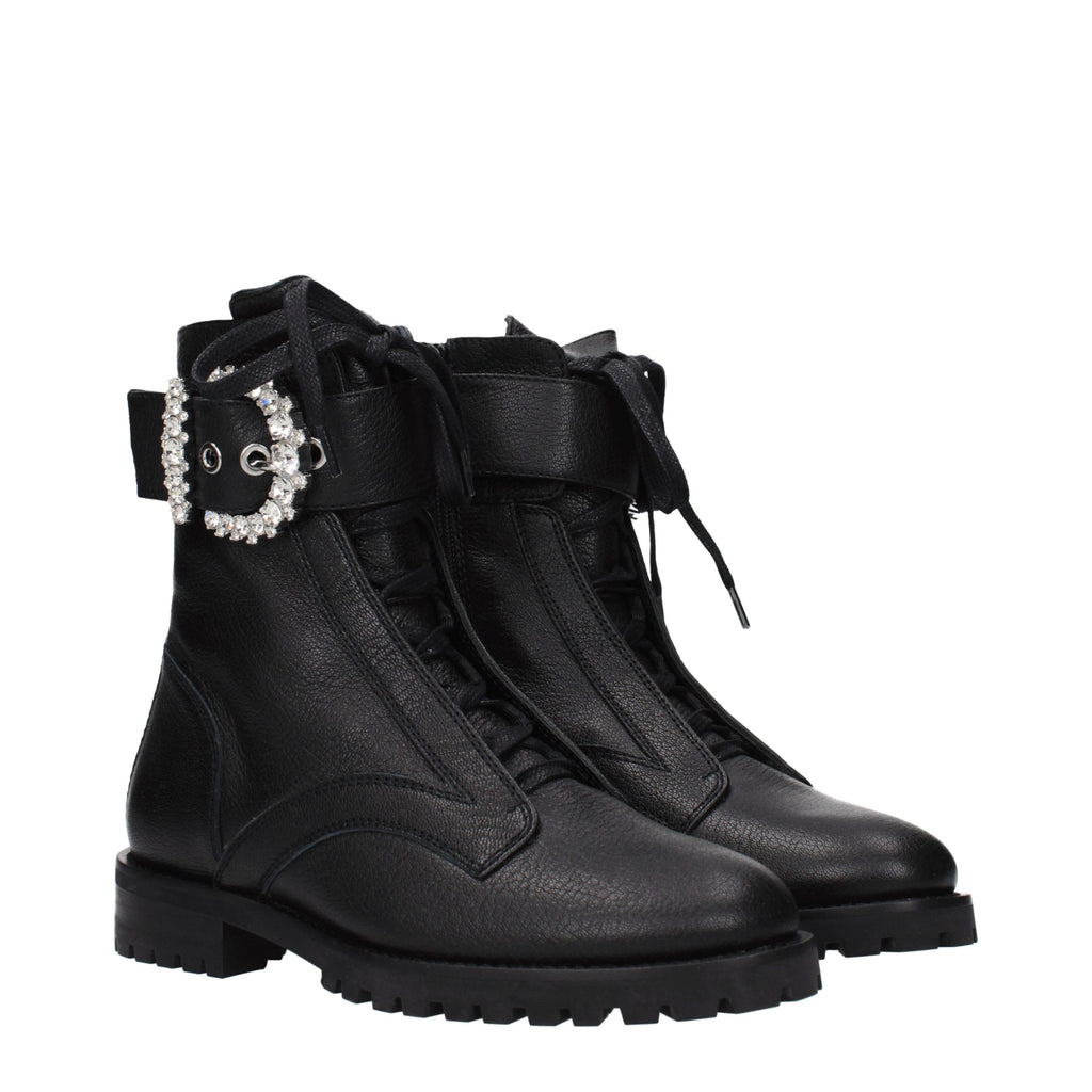 Jimmy Choo Black Leather Ankle Boots - Luxury Boutique Co