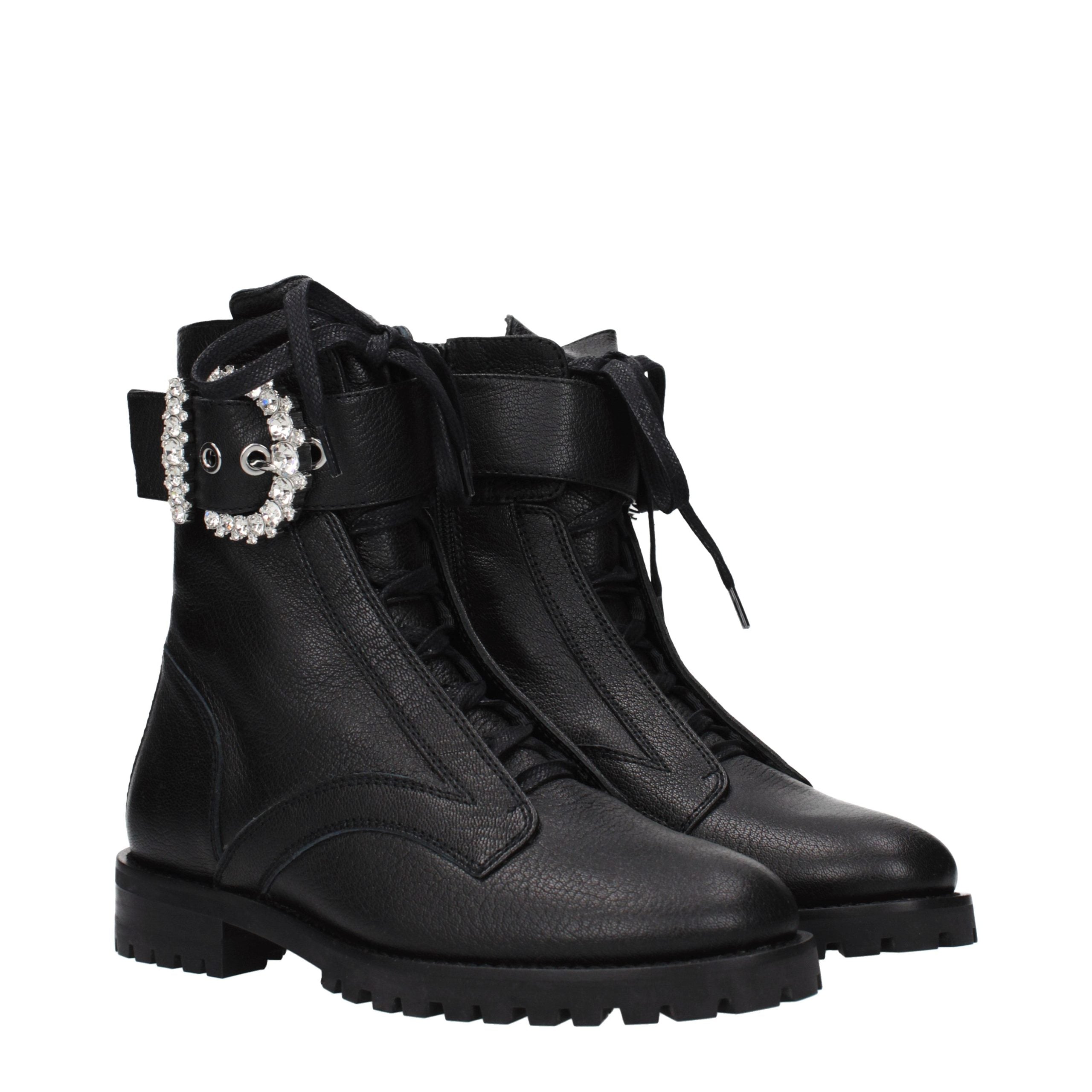 Jimmy Choo Black Leather Ankle Boots - Luxury Boutique Co