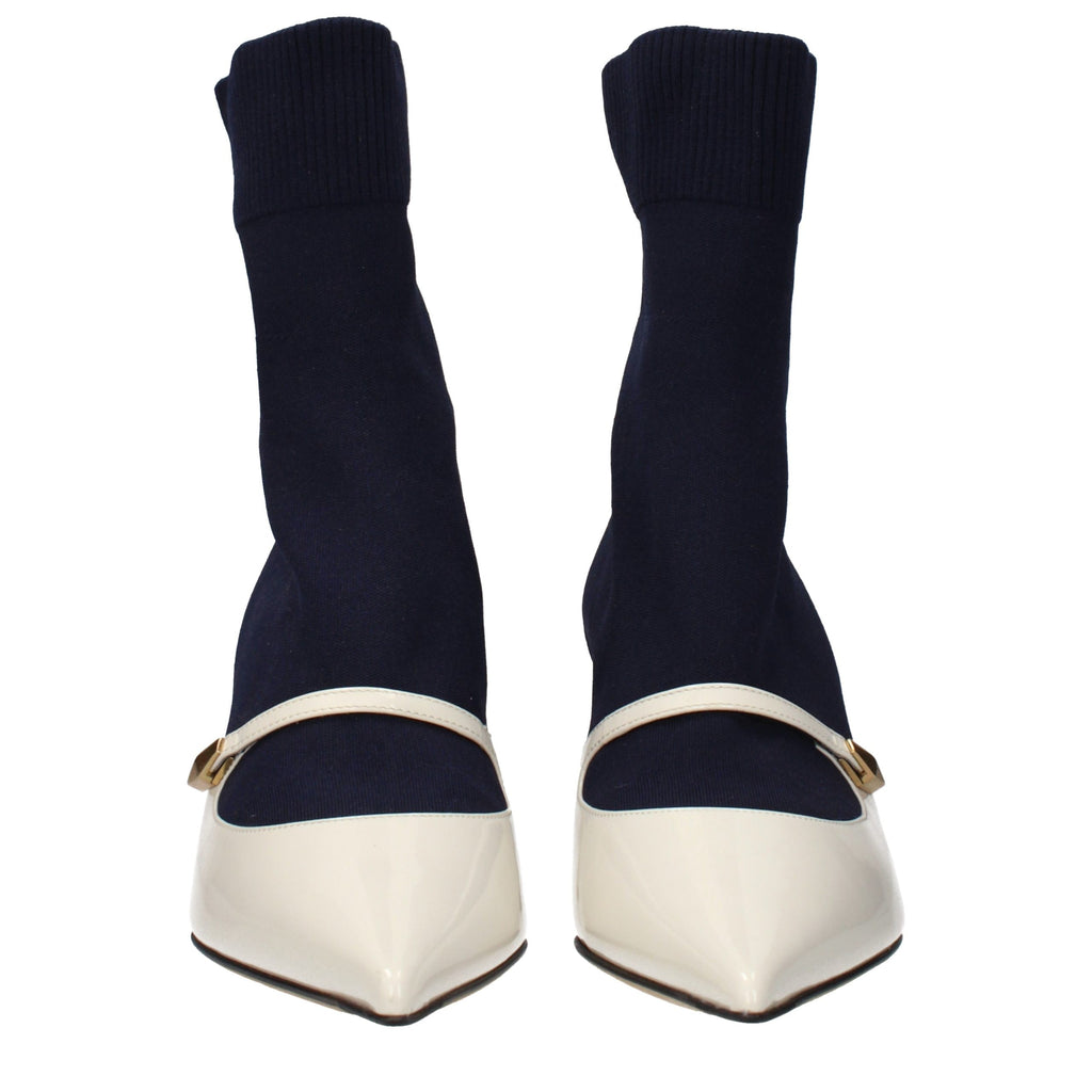 Jimmy Choo Blue Fabric Ankle Boots - Luxury Boutique Co