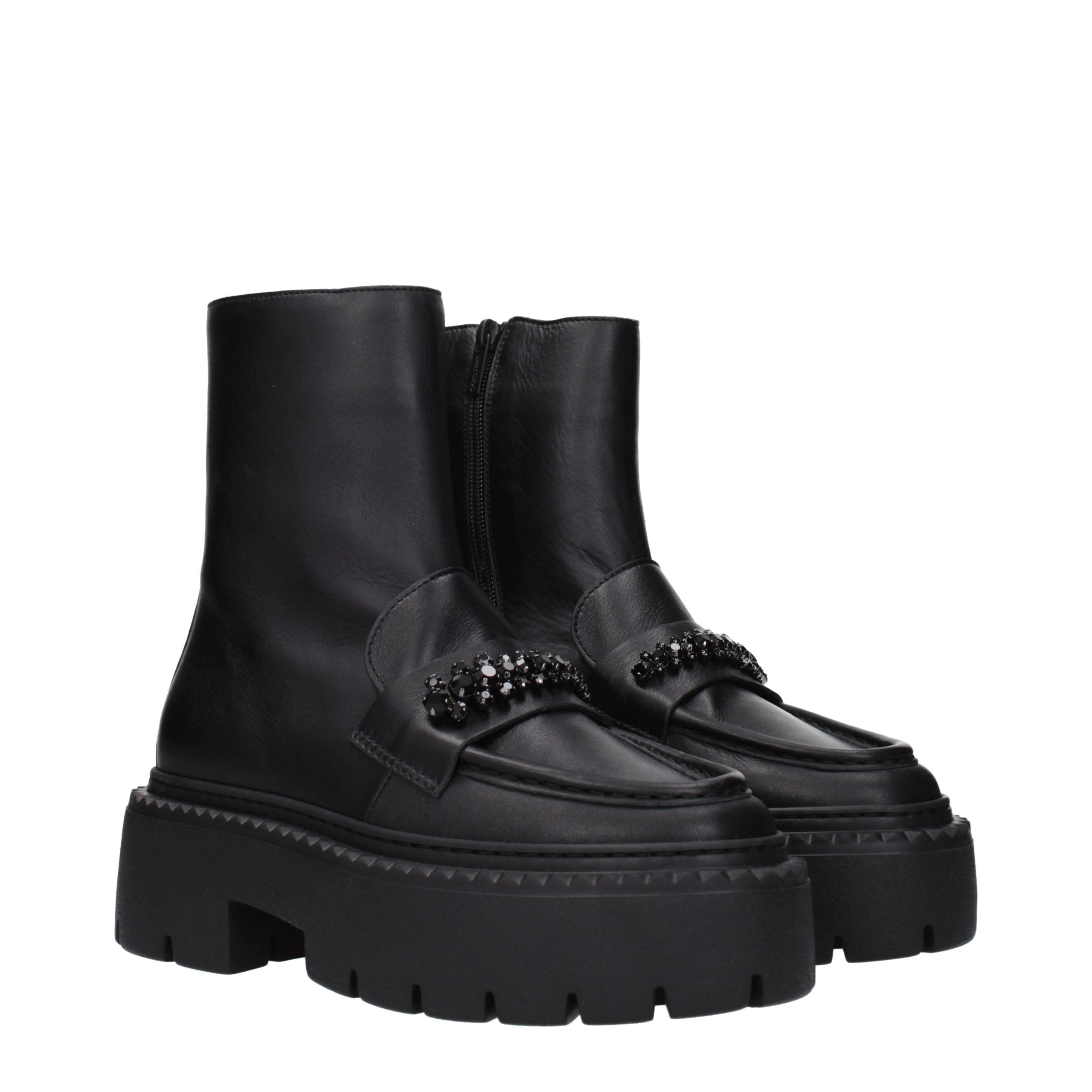 Jimmy Choo Black Leather Ankle Boots - Luxury Boutique Co