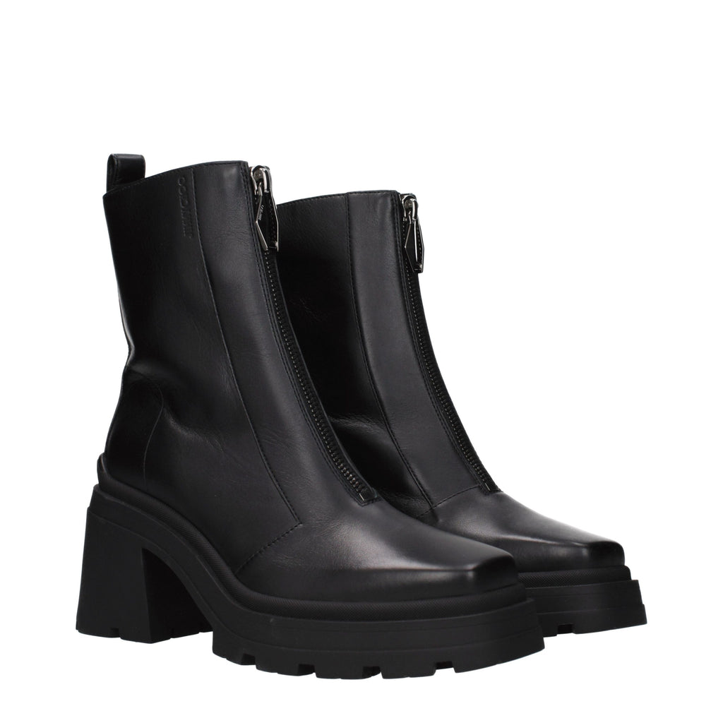 Jimmy Choo Black Leather Ankle Boots - Luxury Boutique Co