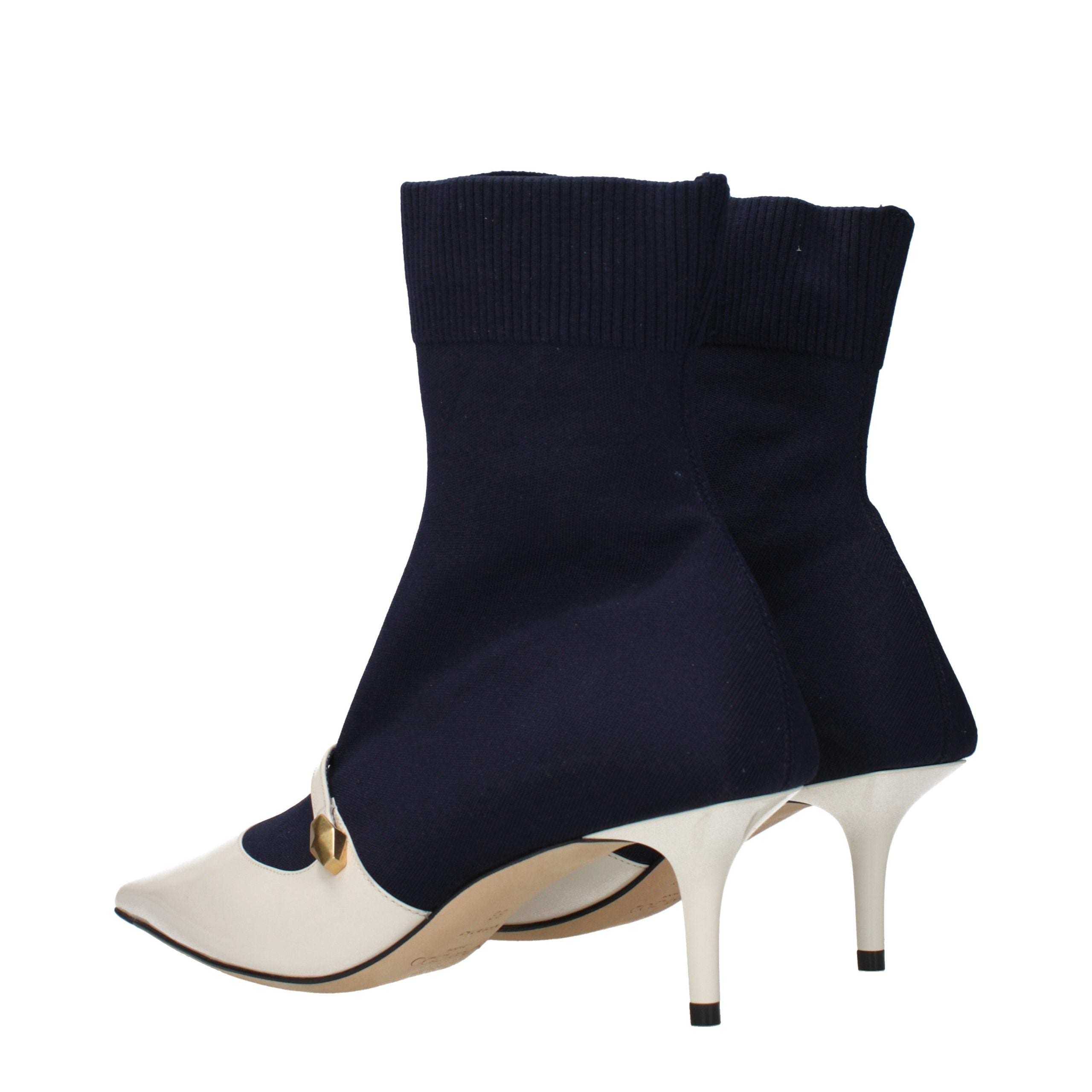 Jimmy Choo Blue Fabric Ankle Boots - Luxury Boutique Co