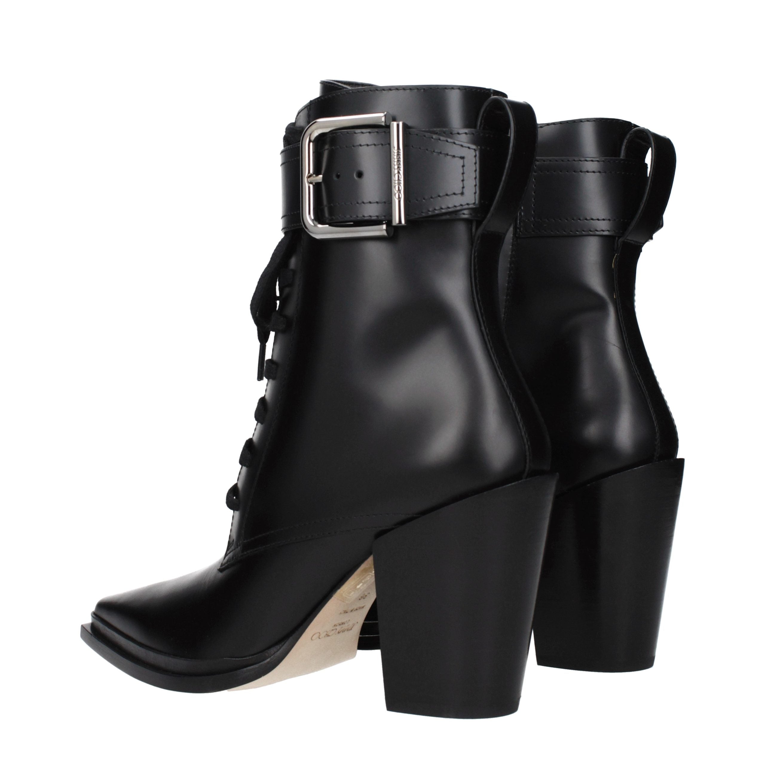 Jimmy Choo Black Leather Ankle Boots - Luxury Boutique Co