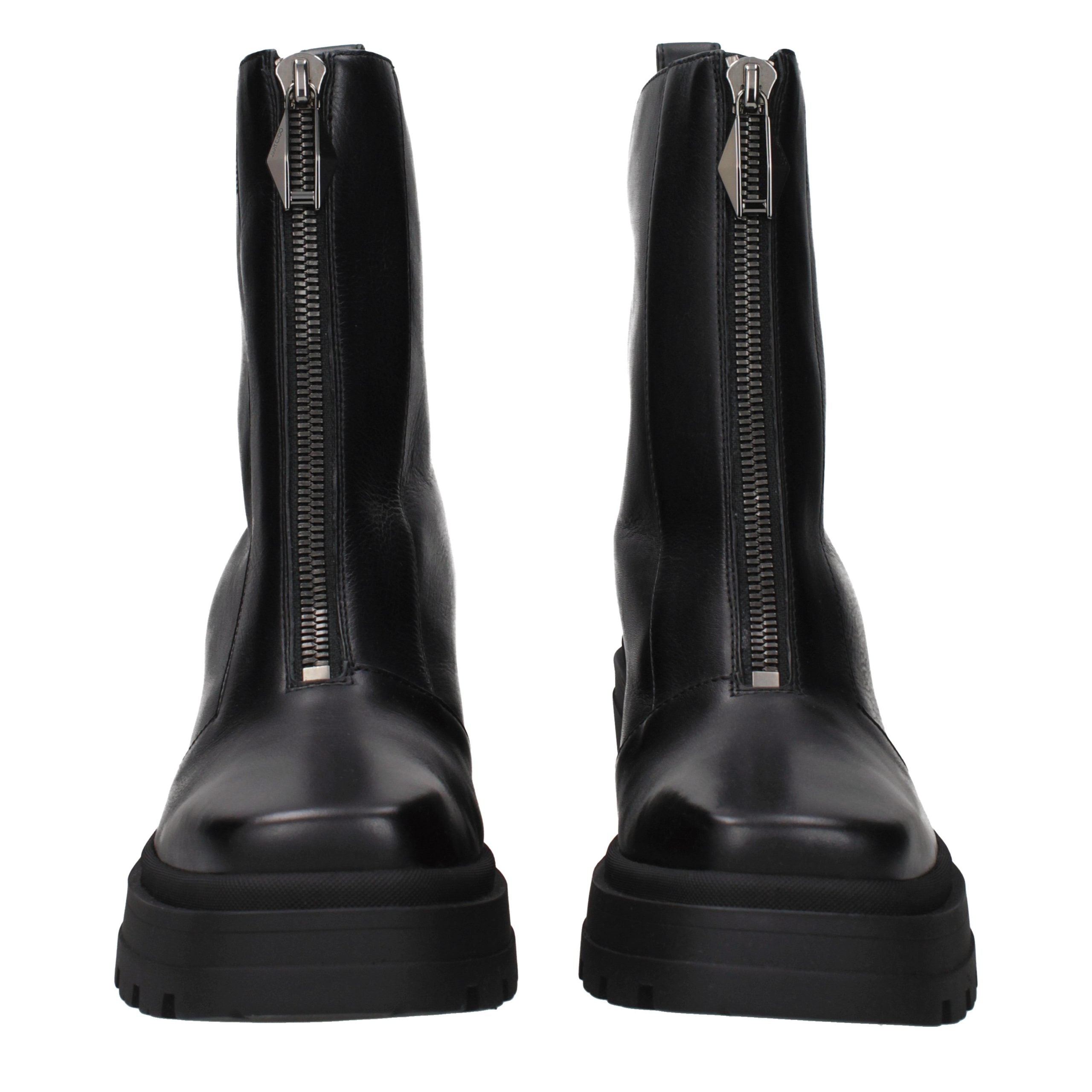 Jimmy Choo Black Leather Ankle Boots - Luxury Boutique Co