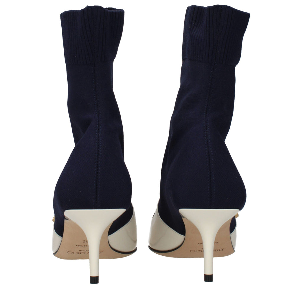 Jimmy Choo Blue Fabric Ankle Boots - Luxury Boutique Co