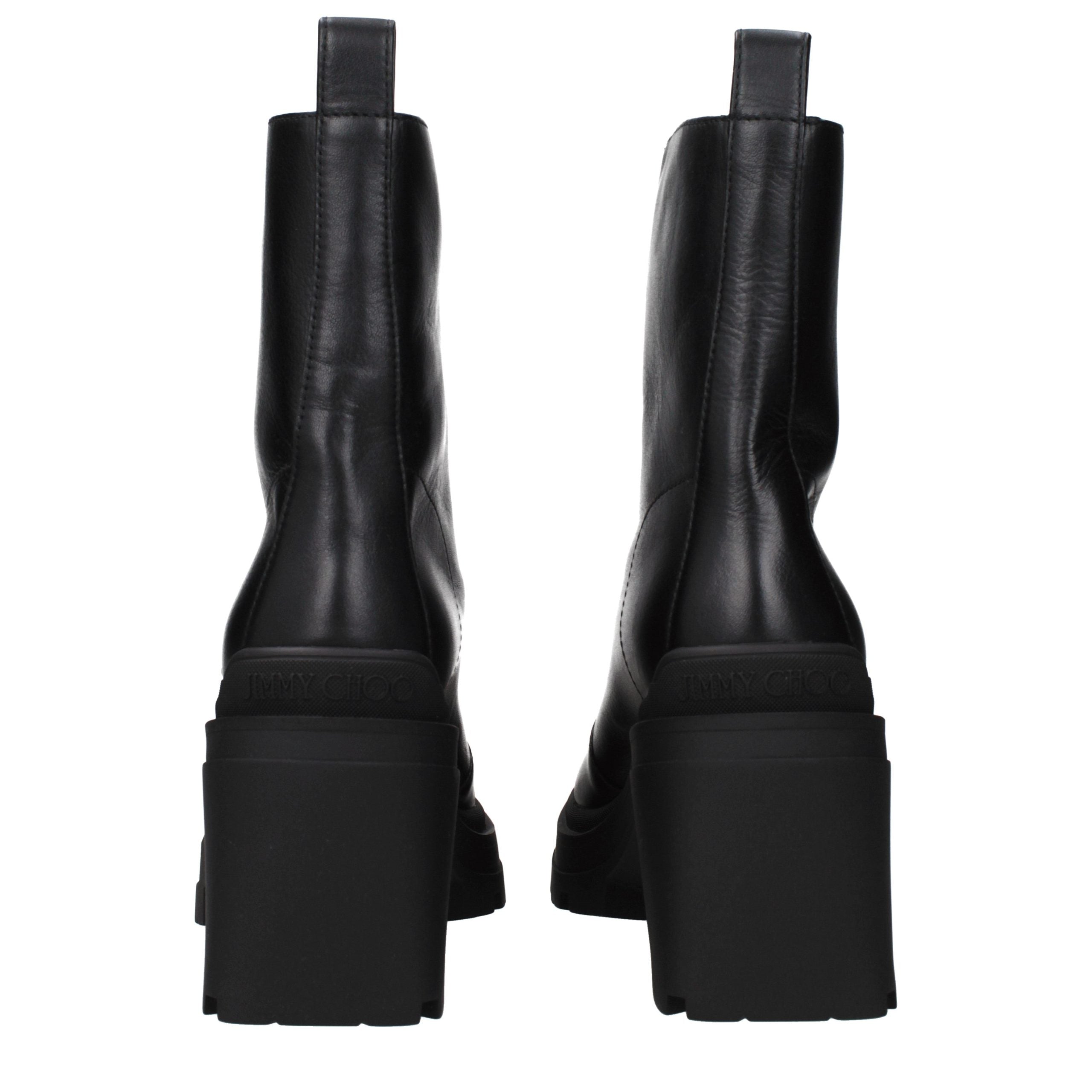 Jimmy Choo Black Leather Ankle Boots - Luxury Boutique Co