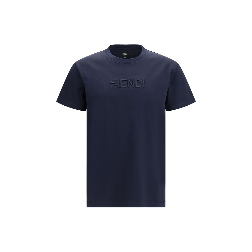 Fendi Blue Cotton T-Shirt - Luxury Boutique Co