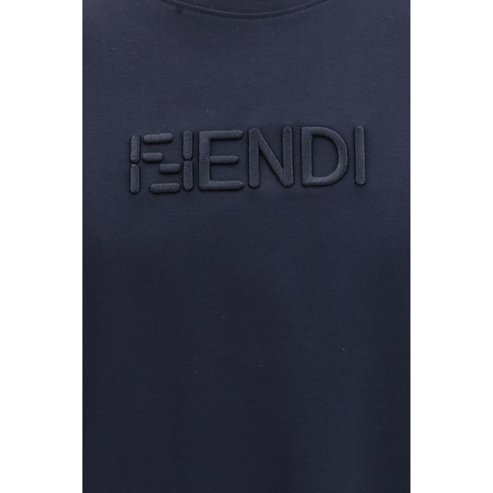 Fendi Blue Cotton T-Shirt - Luxury Boutique Co