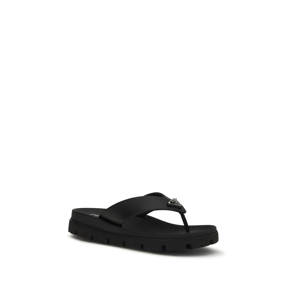 Prada Brown Calf Leather Bos Taurus Flat Sandals - Luxury Boutique Co