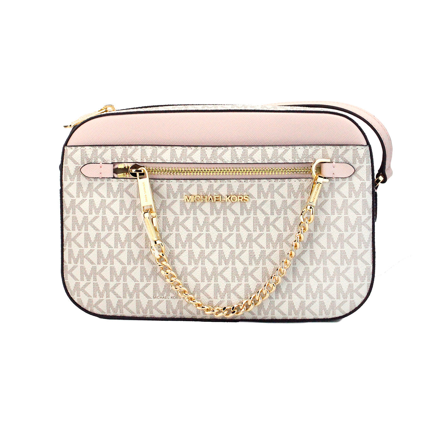 Michael Kors Adult Saffiano Leather Chain Zip Crossbody Handbag - Luxury Boutique Co