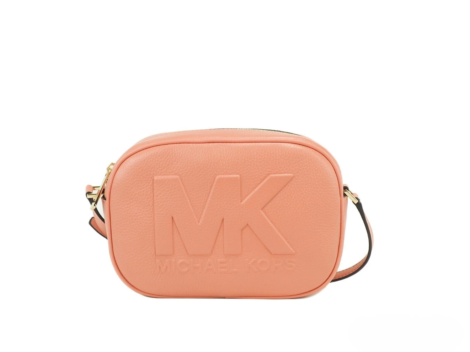 Michael Kors Jet Set Travel Medium Sherbert Leather Oval Camera Crossbody Bag - Luxury Boutique Co