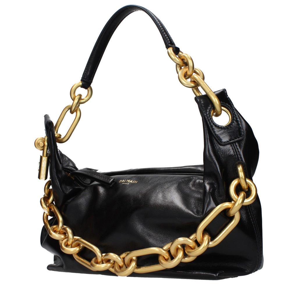 Balmain Black Leather Shoulder Bag - Luxury Boutique Co