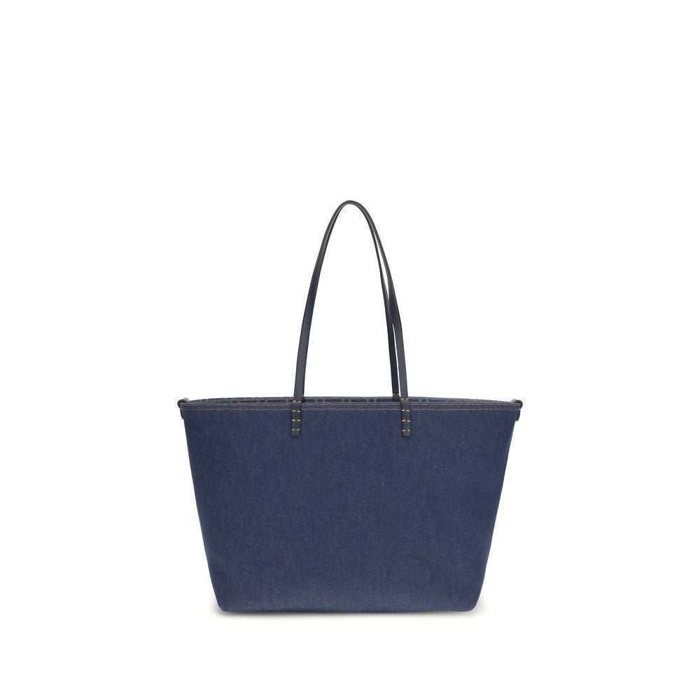 Fendi Blue Cotton Shoulder Bag - Luxury Boutique Co