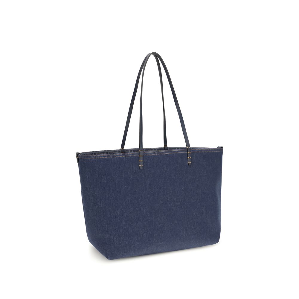 Fendi Blue Cotton Shoulder Bag - Luxury Boutique Co