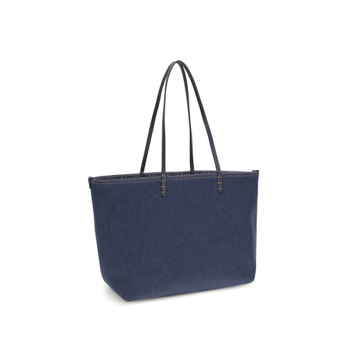 Fendi Blue Cotton Shoulder Bag - Luxury Boutique Co