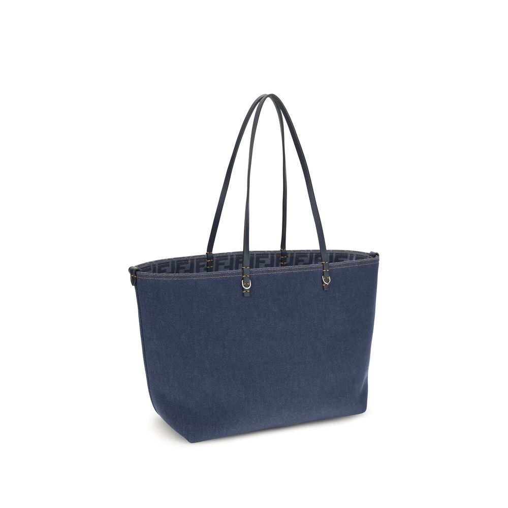 Fendi Blue Cotton Shoulder Bag - Luxury Boutique Co