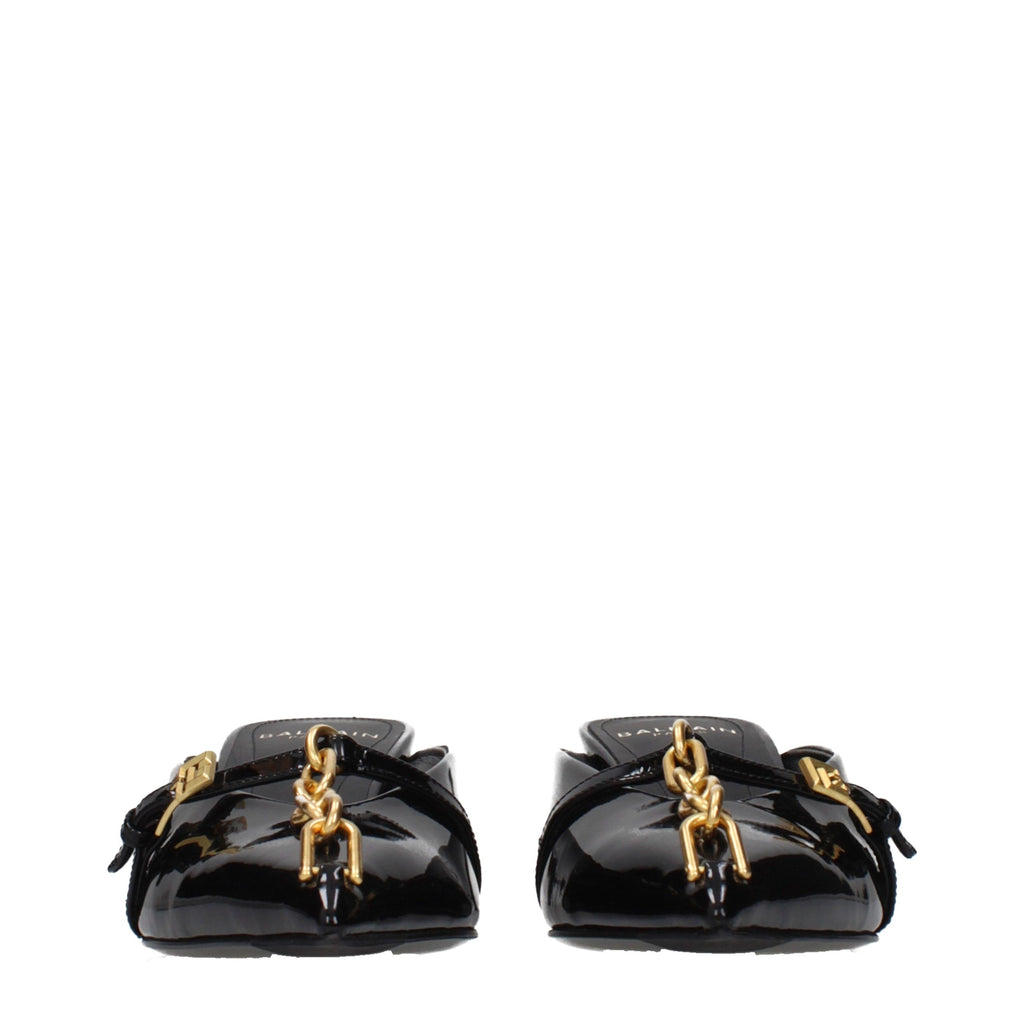 Balmain Black Leather Platform Sandals - Luxury Boutique Co