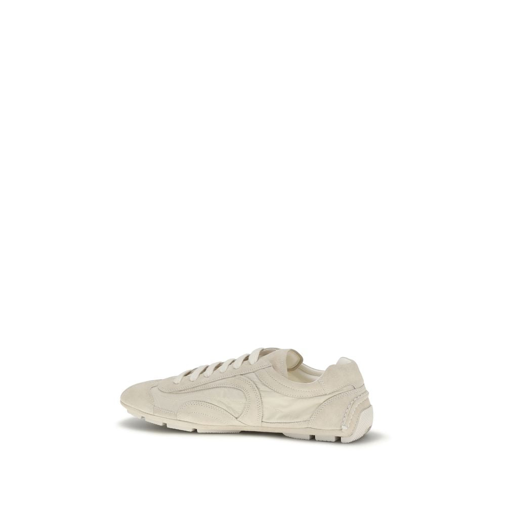 Prada Beige Calf Leather Bos Taurus Sneakers - Luxury Boutique Co