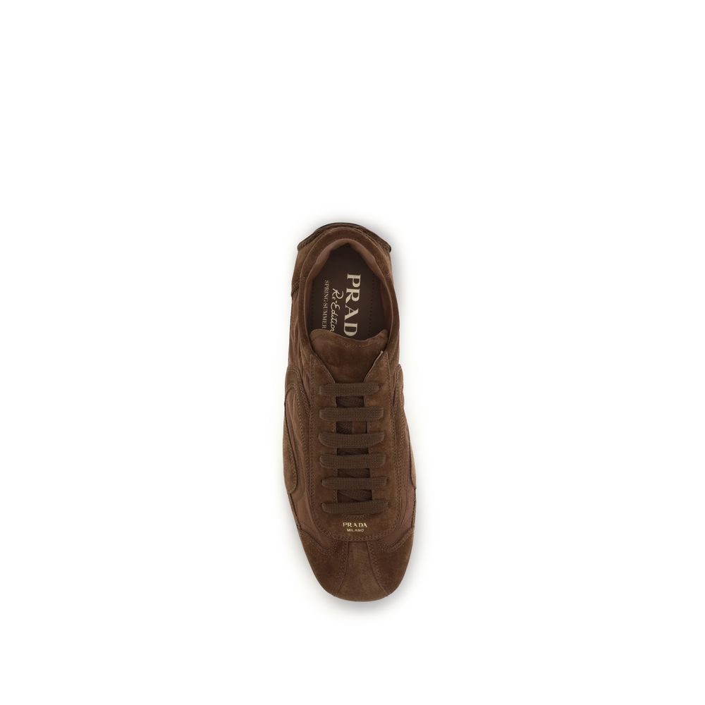 Prada Brown Calf Leather Bos Taurus Low Top Sneakers - Luxury Boutique Co