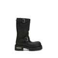 Balenciaga Black Calf Leather Bos Taurus Lace-Up Boots - Luxury Boutique Co