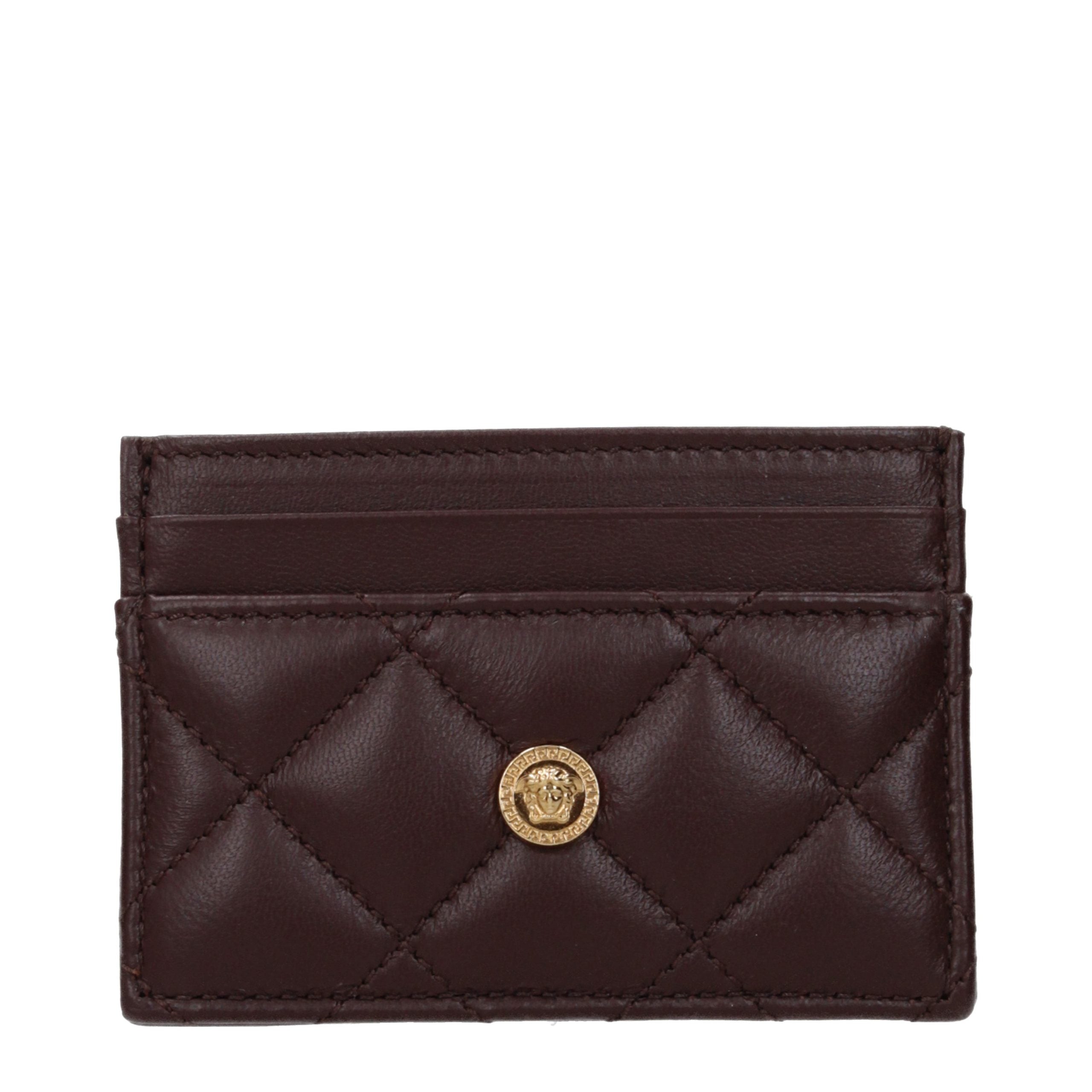 Versace Brown Leather Cardholder - Luxury Boutique Co
