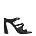 Versace Black Leather Stiletto Heel Sandals - Luxury Boutique Co
