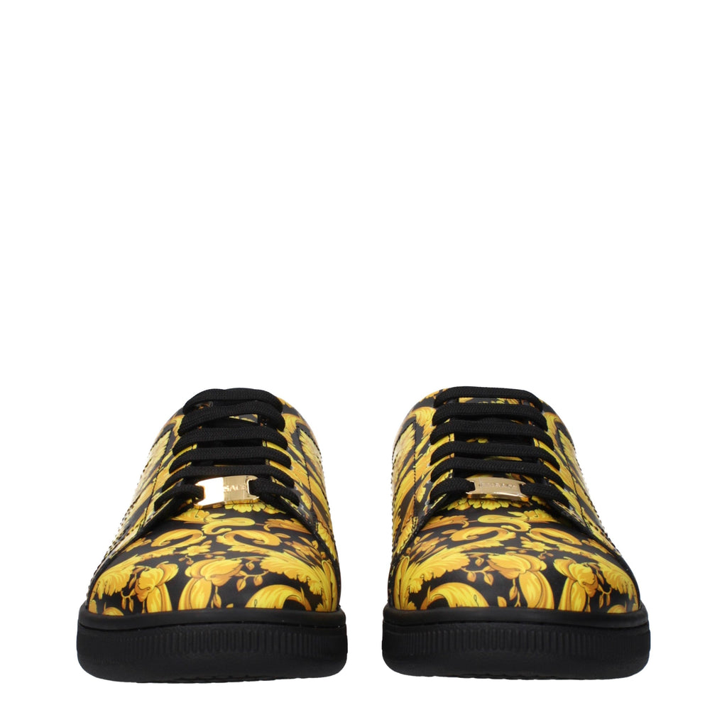Versace Black Leather Chunky Sneakers - Luxury Boutique Co