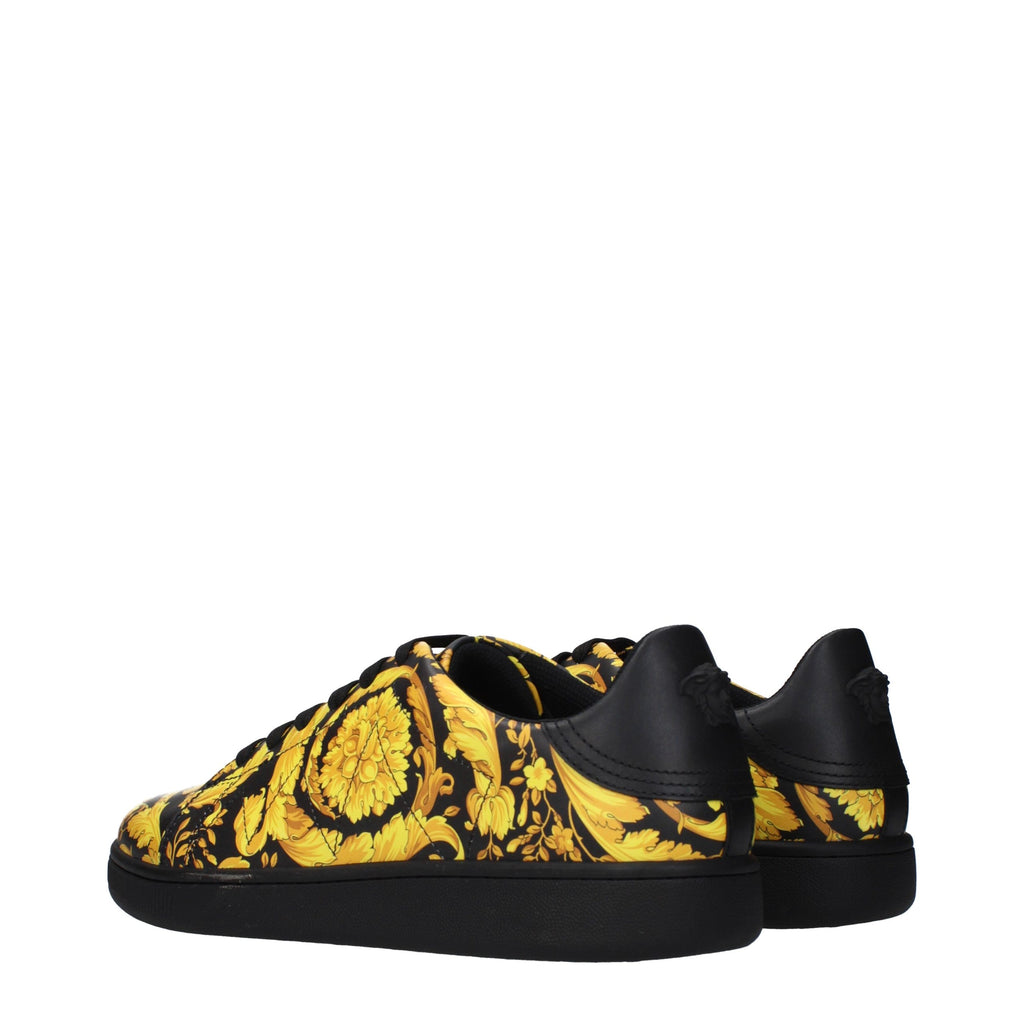Versace Black Leather Chunky Sneakers - Luxury Boutique Co
