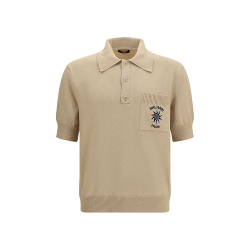 Balmain Beige Cotton Polo Shirt - Luxury Boutique Co