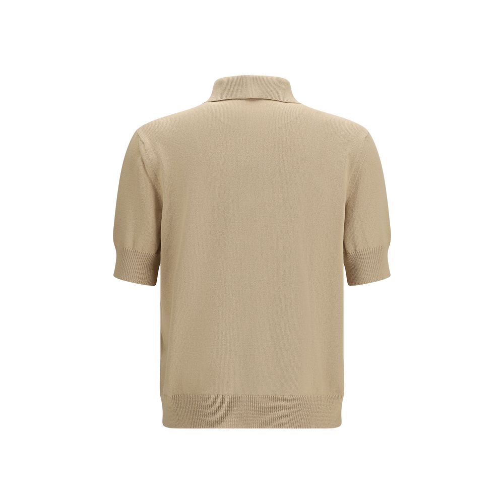 Balmain Beige Cotton Polo Shirt - Luxury Boutique Co