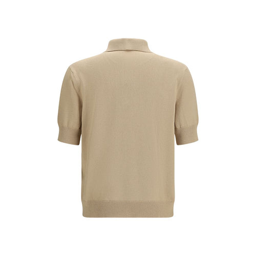 Balmain Beige Cotton Polo Shirt - Luxury Boutique Co