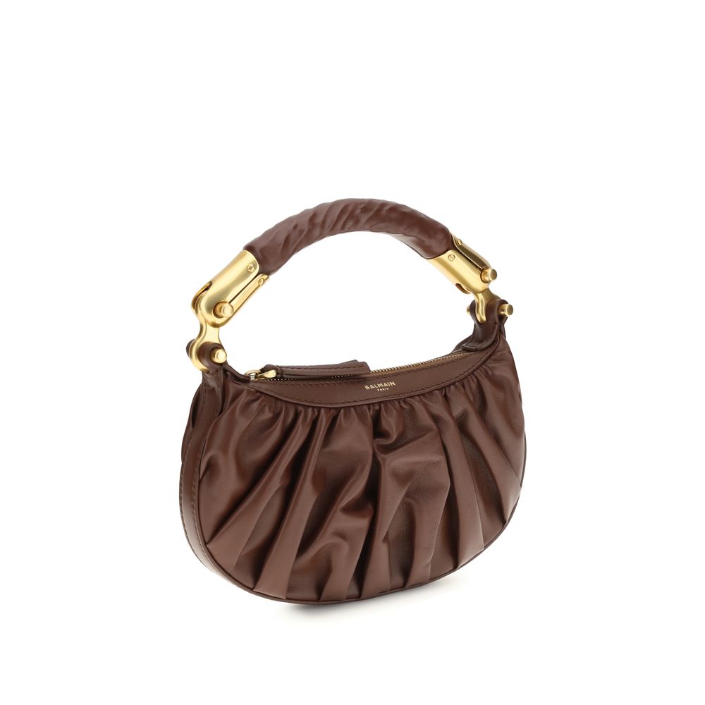 Balmain Brown Calf Leather Bos Taurus Shoulder Bag - Luxury Boutique Co