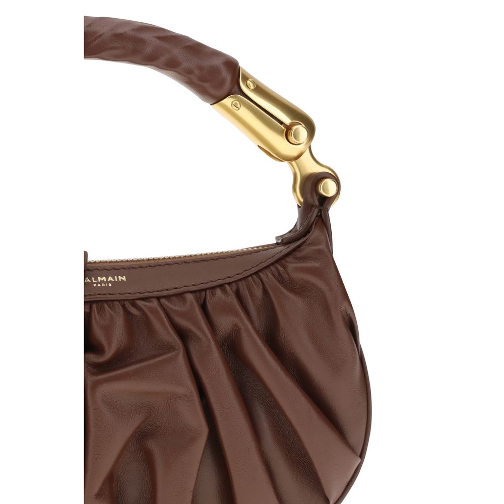 Balmain Brown Calf Leather Bos Taurus Shoulder Bag - Luxury Boutique Co