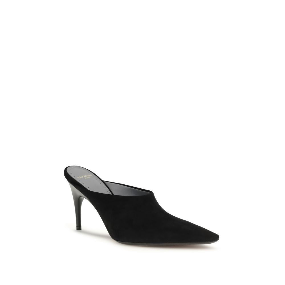 Balenciaga Black Suede Leather Mules - Luxury Boutique Co
