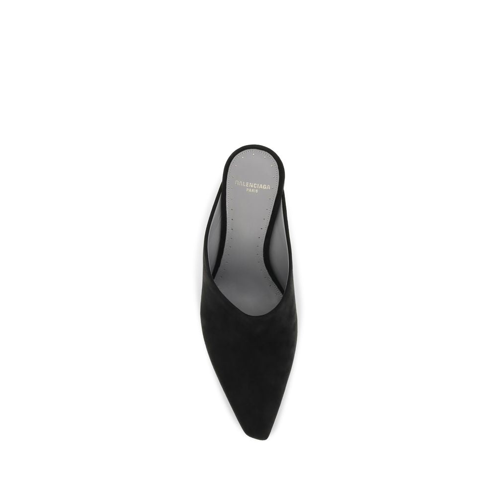 Balenciaga Black Suede Leather Mules - Luxury Boutique Co