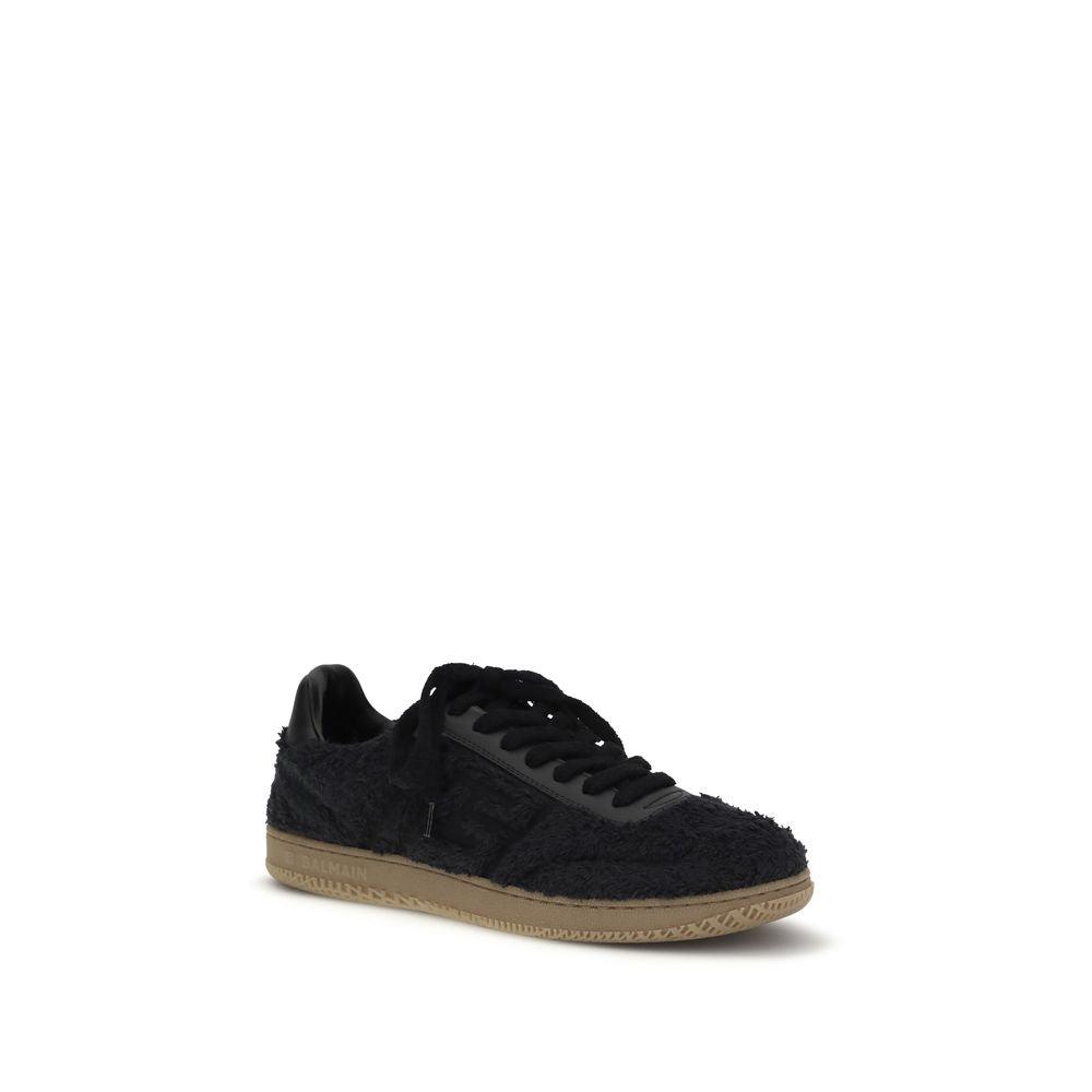 Balmain Black Suede Leather Low Top Sneakers - Luxury Boutique Co
