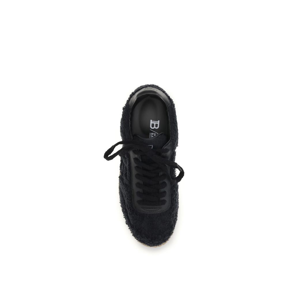Balmain Black Suede Leather Low Top Sneakers - Luxury Boutique Co