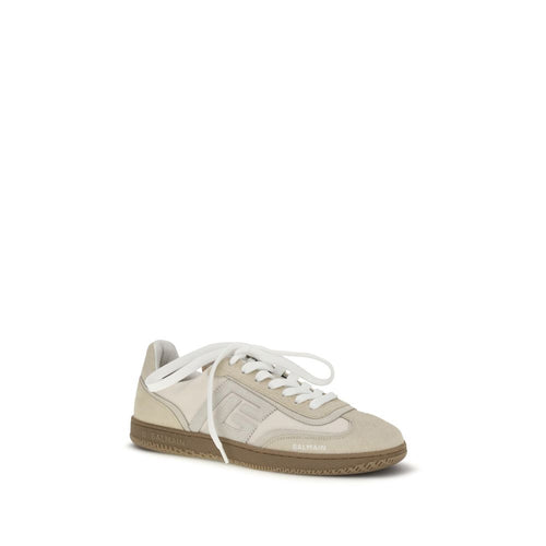 Balmain Beige Suede Leather Athletic Sneakers - Luxury Boutique Co