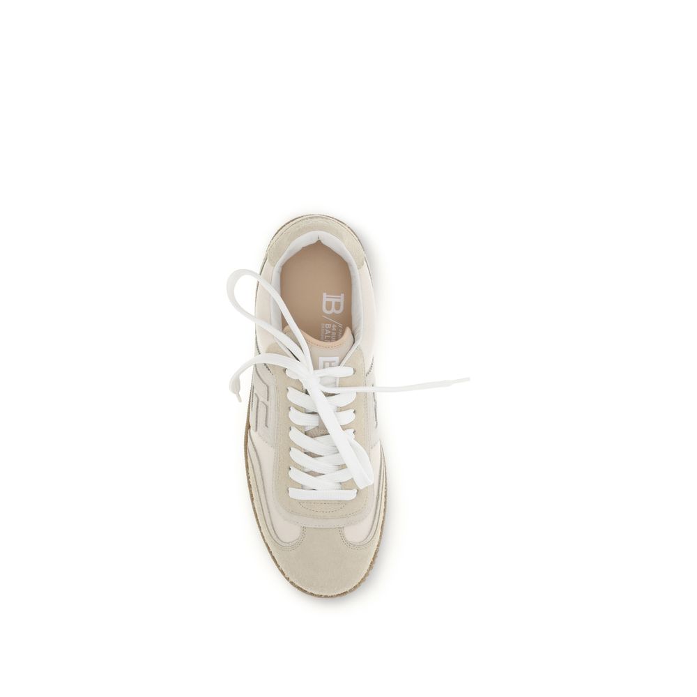 Balmain Beige Suede Leather Athletic Sneakers - Luxury Boutique Co