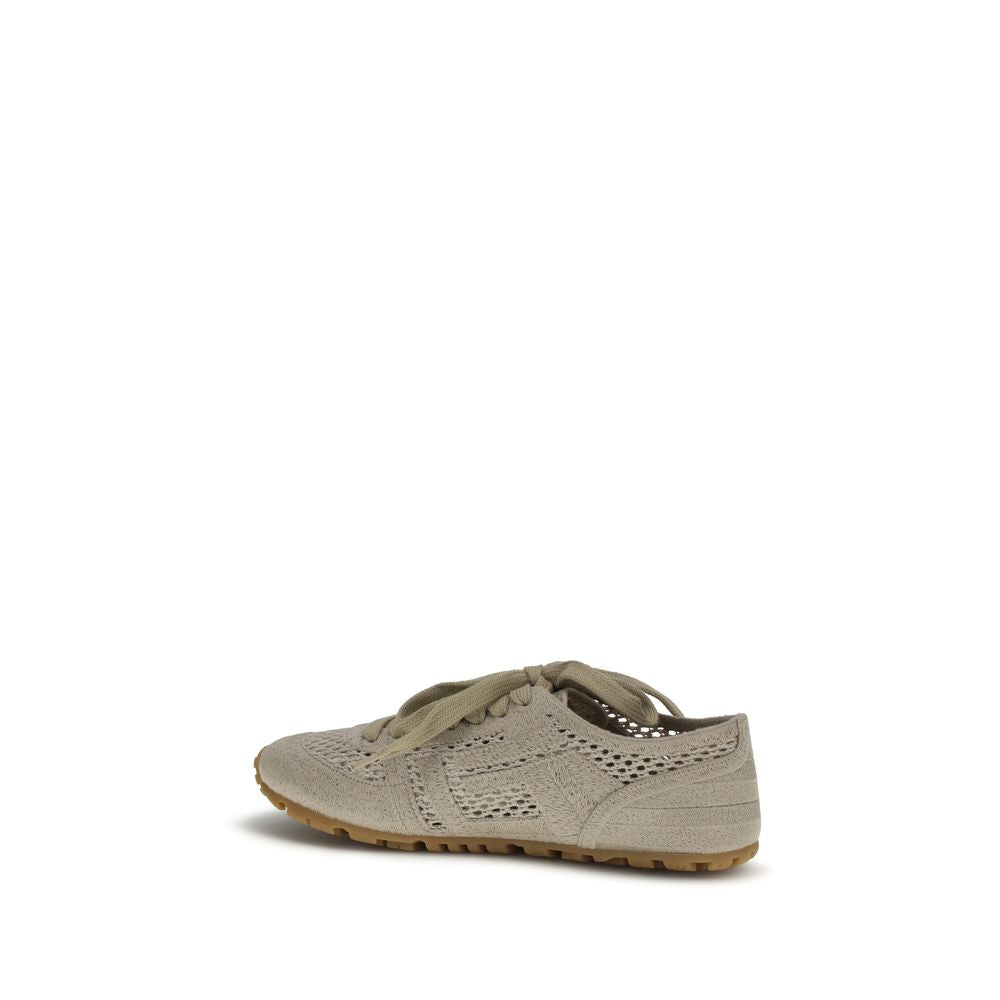 Balmain Beige Cotton Athletic Sneakers - Luxury Boutique Co