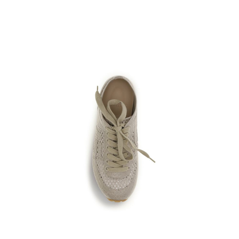 Balmain Beige Cotton Athletic Sneakers - Luxury Boutique Co